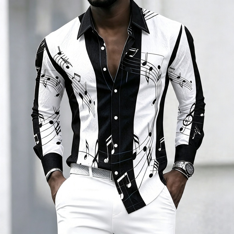 Music - Camicia da uomo con colletto e