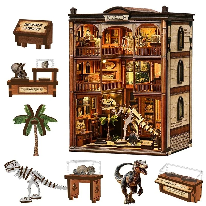 Diy Wooden Book Nook Kit Shelf Insert - Kit fai-da-te per angolo lettura da