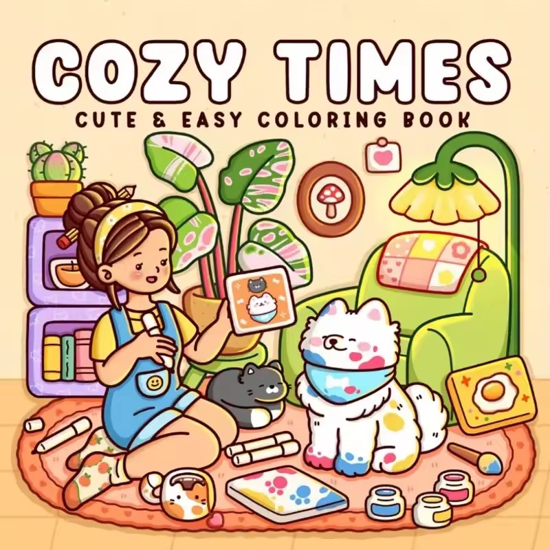 Adult Coloring Book Stress Relief - Tempo accogliente Libro da colorare carino