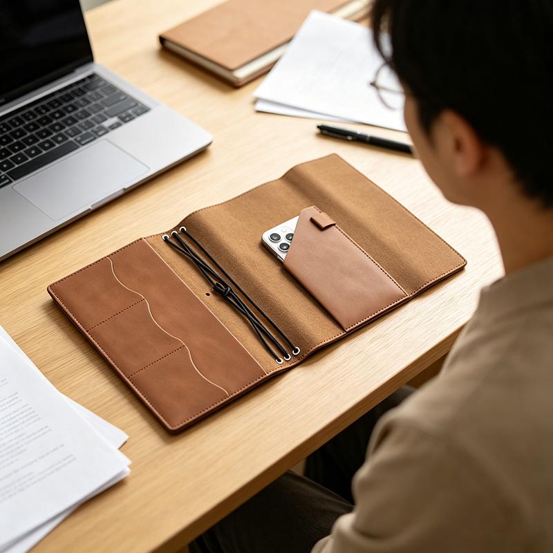 Vintage Leather Journal Notebook - Organizer per Quaderni Ricaricabile, Raccoglitore Compatto