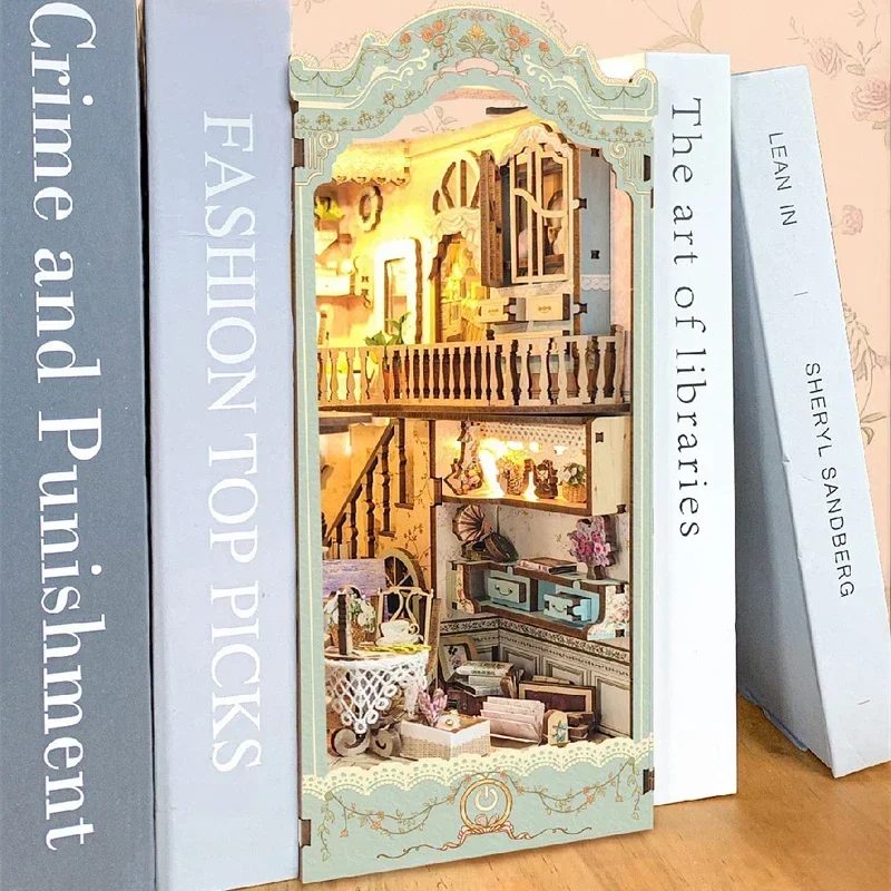 Kit in miniatura per inserti p - Diy Wooden Book Nook Kit Shelf Insert recensione e prezzo